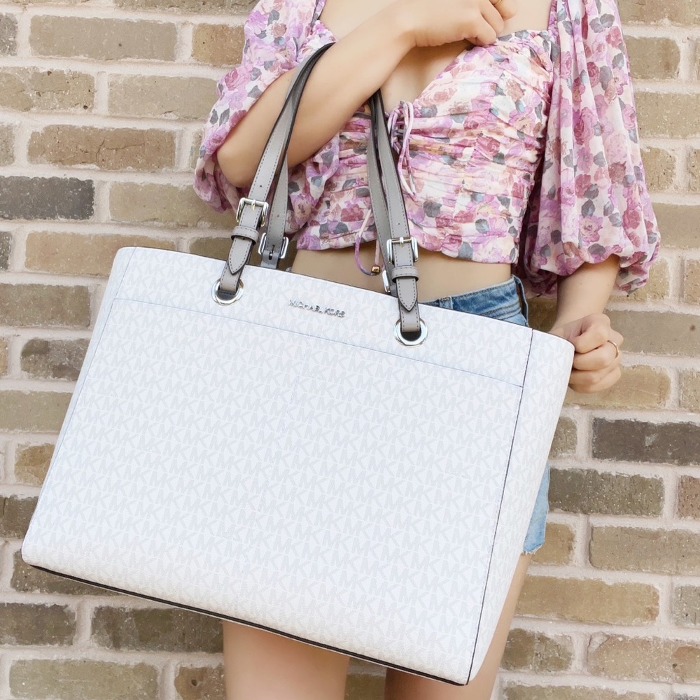 Michael Kors white MK large laptop bag tote - Picture 8 of 8